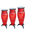 Jogo de Atabaque Jair®  boca 9" Tradicional Laqueado  Vermelho  Aro Confortável