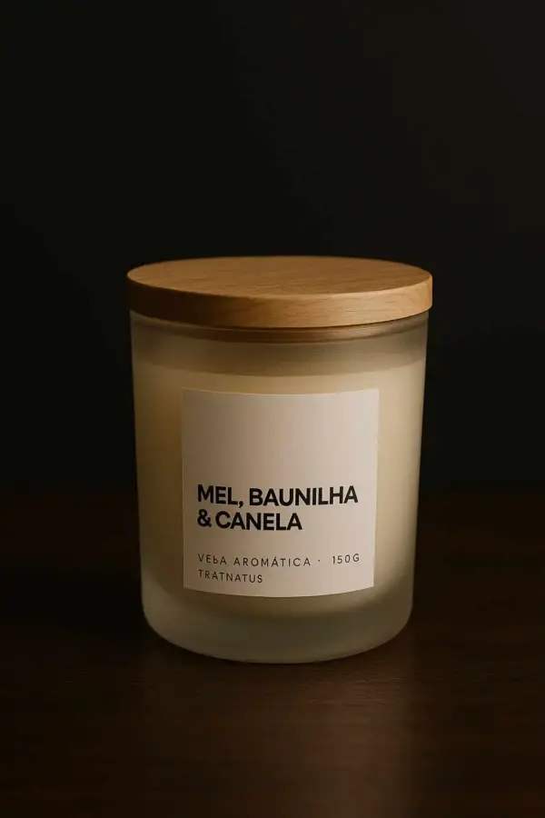 Vela Aromática Premium — Mel, Baunilha & Canela-150g - Imagem 3