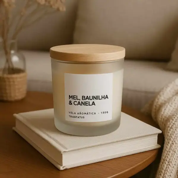 Vela Aromática Premium — Mel, Baunilha & Canela-150g - Imagem 4