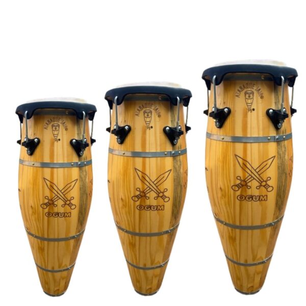 Jogo de Atabaque Jair® Tradicional boca 9" – Personalizado no Ogum - Aro Confortável