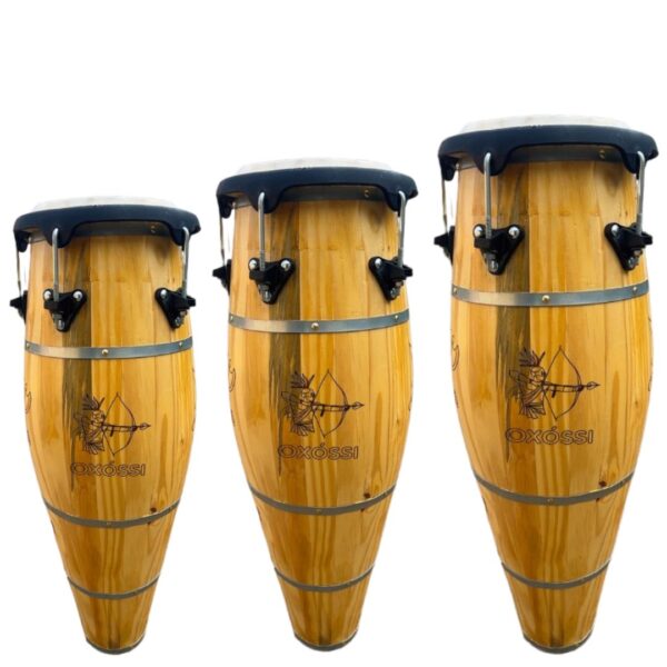 Jogo de Atabaque Jair® Tradicional boca 9" – Personalizado no Oxóssi - Aro Confortável