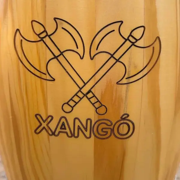 Atabaque Jair®– Personalizado Xangô – Tradicional 110cm (Rum) boca 9" Aro Confortável - Imagem 3