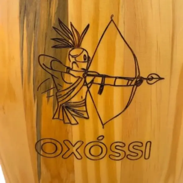 Atabaque Jair®– Personalizado Oxóssi – Tradicional 90cm (LÊ) boca 9" Aro Confortável - Imagem 2