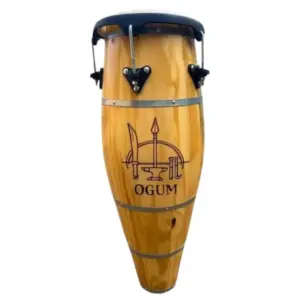 Atabaque Jair®– Personalizado Ogum – Tradicional 100cm (Rumpi) boca 9" Aro Confortável