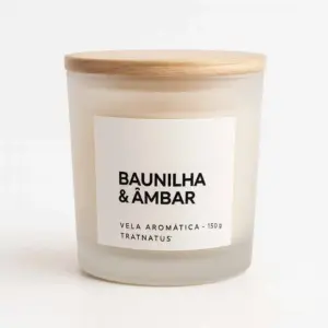 Vela Aromática Premium — Baunilha & Ambar-150g