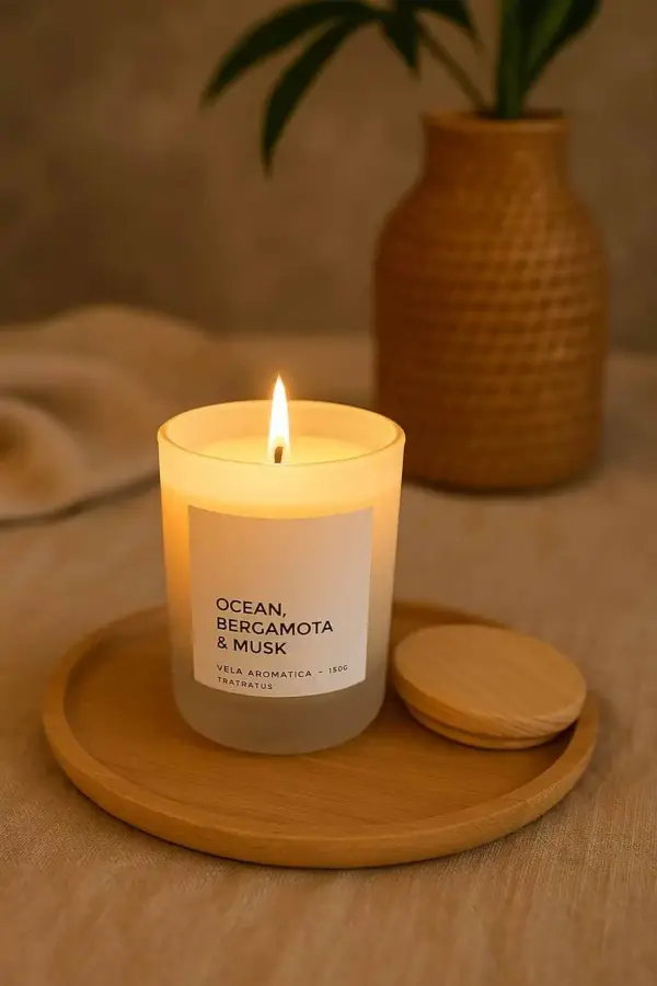 Vela Aromática Premium — OCEAN BERGAMOTA & MUSK-150g - Imagem 2