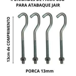 Parafuso Para Atabaque Jair kit 4 parafuso com porca 13mm