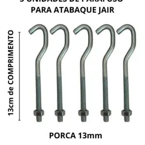 Parafuso Para Atabaque Jair kit 5 parafusos com porca 13mm